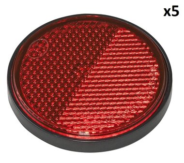 Reflektor rot 58mm selbstklebend mit Grundplatte x5 stuck