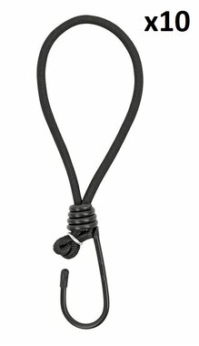 Zeltspanner elastisch schwarz mit Haken x10 stuck