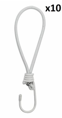 Zeltspanner elastisch weiß mit Haken x10 stuck