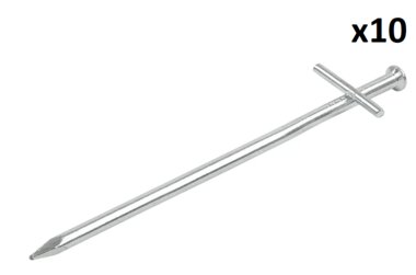 Erdnagel aus Metall 17 cm mit angeschweißtem Querbolzen x10 Stuck