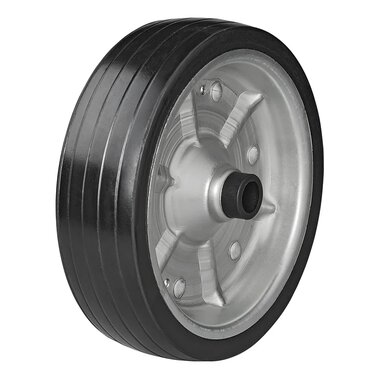 Stutzradreifen mit großer Metallfelge und Gummireifen 220 x 65 mm, 300 kg