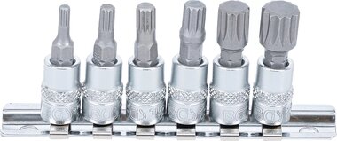 Bit-Einsatz-Satz Antrieb Innenvierkant (1/4) Innenvielzahn (fur XZN) M4 - M12 6-tlg