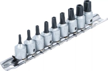 Bit-Einsatz-Satz Antrieb Innenvierkant (1/4) TS-Profil (fur Torx Plus) mit Bohrung 9-tlg