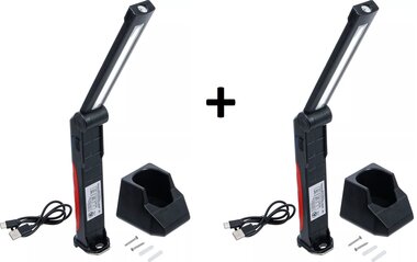 Akku-Knicklampe COB-LED 6,5 W mit Ladestation x2 stuck