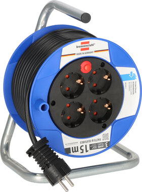 Kabeltrommel schwarz 15 m H05VV-F 3G1,5