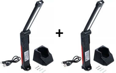 Akku-Knicklampe COB-LED 6,5 W mit Ladestation x2 stuks