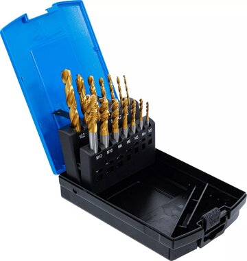 Spiralbohrer & Gewindebohrer-Satz, 14-tlg