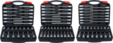 Bit-Einsatz-Sortiment Antrieb Innenvierkant 12,5 mm (1/2) 88-tlg