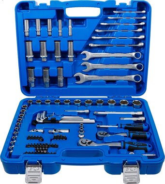 Steckschlussel-Satz Sechskant Antrieb 6,3 mm (1/4) / 10 mm (3/8) 92-tlg