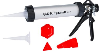 Aluminium-Kartuschenpistole mit Fugenglatter-Satz, 5-tlg