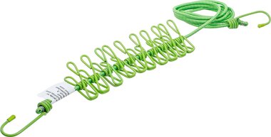 Flexible Wascheleine 1,9 - 2,4 m mit 10 Clips