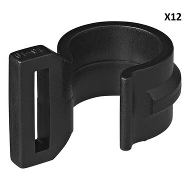 Zeltclip fur Zeltstange 20-25mm mit Schlitz schwarz x12 stuks