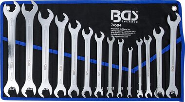 Doppel-Maulschlussel-Satz extra flach mit Ratschenfunktion SW 6 - 22 mm 1/4 - 3/4 14-tlg