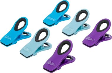 Mehrzweck-Verschluss-Clip-Satz magnetisch farbig 6-tlg
