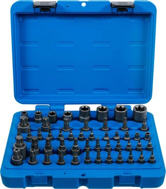 Bit-Einsatz- und Steckschlussel-Einsatz-Satz E-Profil / T-Profil (fur Torx) / T-Profil (fur Torx) mit Bohrung / TP-Profil (fur Torx Plus) 52-tl