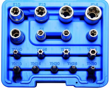 Bit- und Steckschlüssel-Satz | E-Profil / T-Profil (für Torx) | 17-tlg.