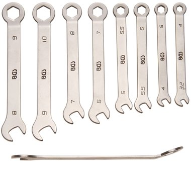 Maul-Ringschlüssel-Satz, Mini-Ausführung, 4 - 10 mm, 8-tlg.