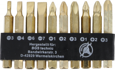 Bit-Satz Gold Antrieb Außensechskant 6,3 mm (1/4) 10-tlg