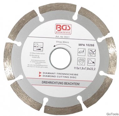 Segment-Trennscheibe für Trockenschnitt, 115 mm