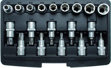 19-teiliger 1/2 Torx Bit-Kappe & E-Type-Kappensatz