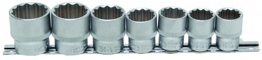Steckschlüsseleinsatz-Set, 12,5 (1/2), 12-kant, 20 - 32 mm, 7-tlg.
