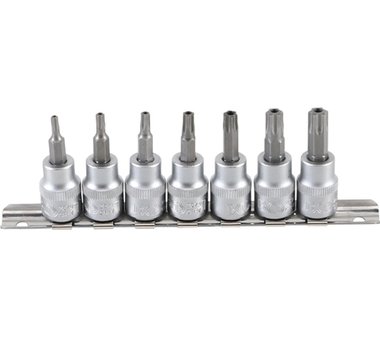 7-teiliges 3/8 Bit Sockel Set, T-Star (Tamperproof) (für Torx), T15-T50