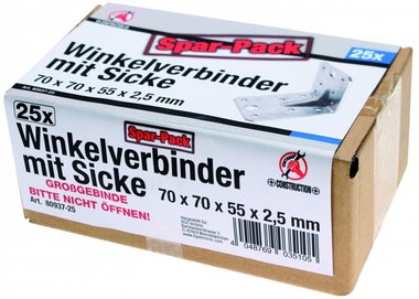 Winkelgelenk, Value Pack (25 Stück), 70x70x55x2,5 mm, verzinkt
