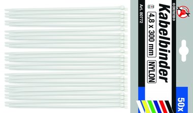 50-teiliges Kabelbinder-Set, 4,8 x 300 mm