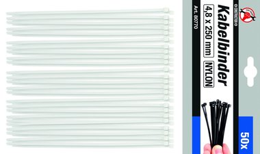 50-teiliges Kabelbinder-Set, 4,8 x 250 mm