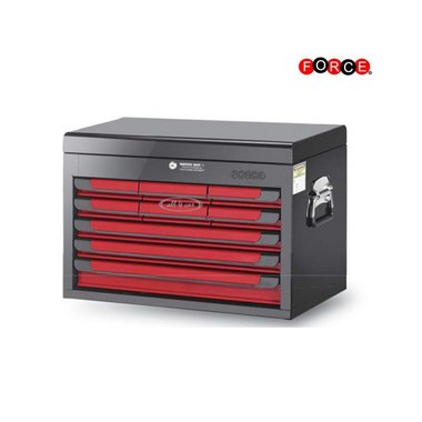 Hangeschrank mit 9 Schubladen Rot und Schwarz (Hochglanz-Lackierung)