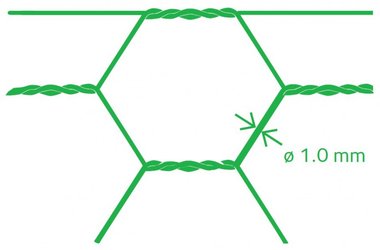 Sechseckiges Netz Avigal PVC 25x1.0 75 cm x 25 m